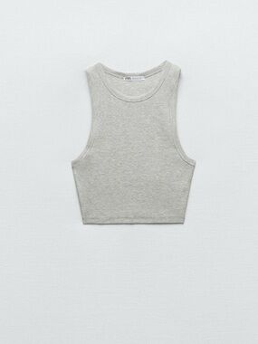 Zara Basic Rib Tank Top - Size Medium
